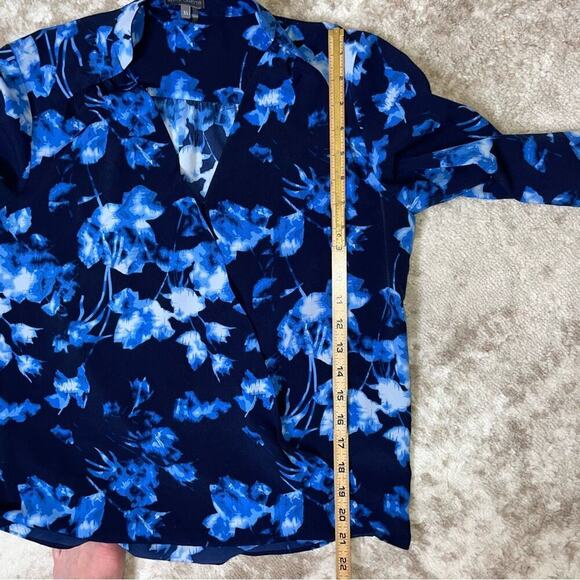 Vince Camuto Top Long Sleeve By Vince Camuto Size XS two tone blue wrap blouse - Picture 6 of 8